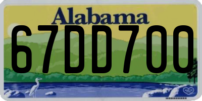 AL license plate 67DD700