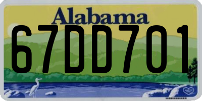 AL license plate 67DD701