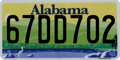 AL license plate 67DD702