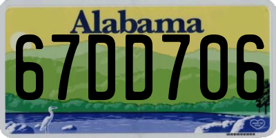 AL license plate 67DD706