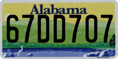 AL license plate 67DD707