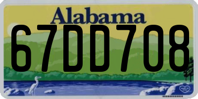 AL license plate 67DD708