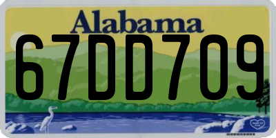 AL license plate 67DD709