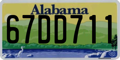 AL license plate 67DD711