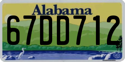 AL license plate 67DD712