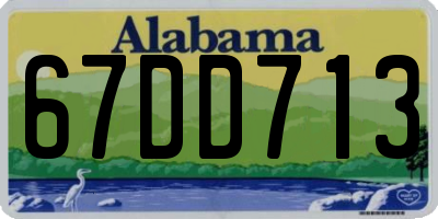AL license plate 67DD713