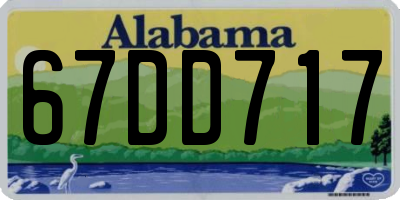 AL license plate 67DD717