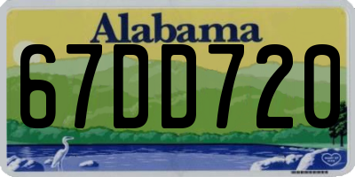 AL license plate 67DD720