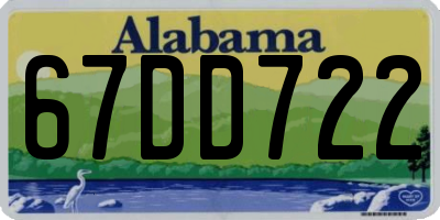 AL license plate 67DD722