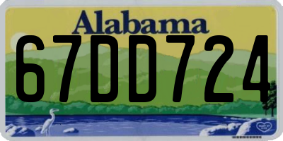 AL license plate 67DD724