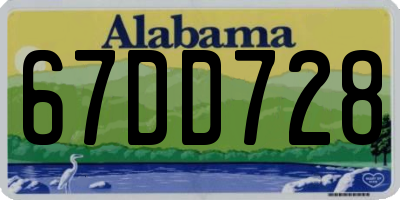 AL license plate 67DD728