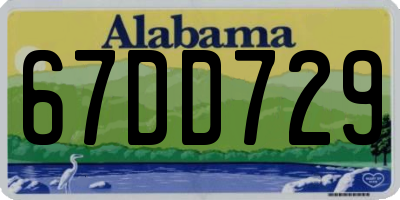AL license plate 67DD729