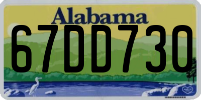 AL license plate 67DD730