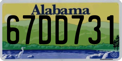 AL license plate 67DD731