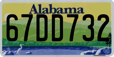 AL license plate 67DD732