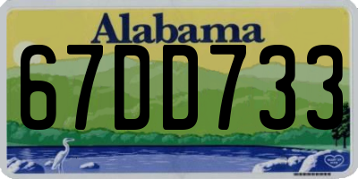 AL license plate 67DD733