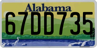 AL license plate 67DD735