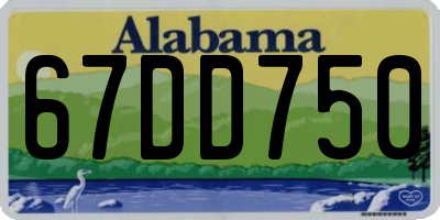 AL license plate 67DD750