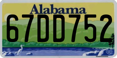 AL license plate 67DD752