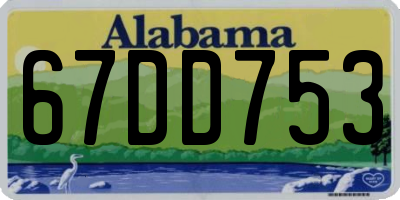 AL license plate 67DD753