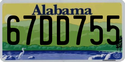 AL license plate 67DD755
