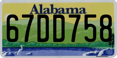 AL license plate 67DD758