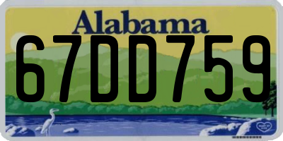 AL license plate 67DD759