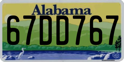 AL license plate 67DD767