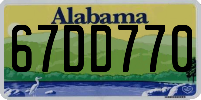 AL license plate 67DD770