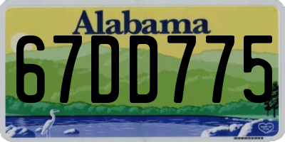 AL license plate 67DD775