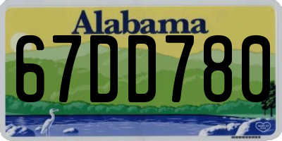 AL license plate 67DD780