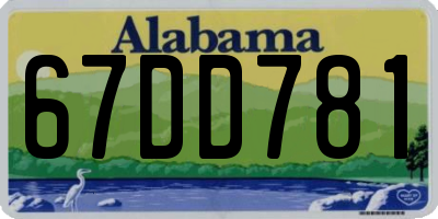 AL license plate 67DD781