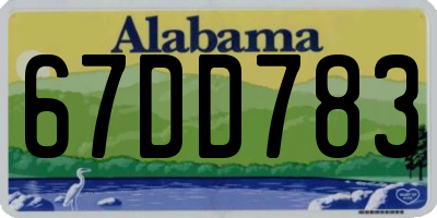 AL license plate 67DD783