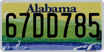 AL license plate 67DD785