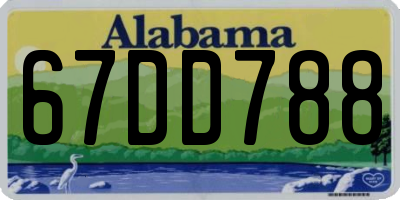 AL license plate 67DD788
