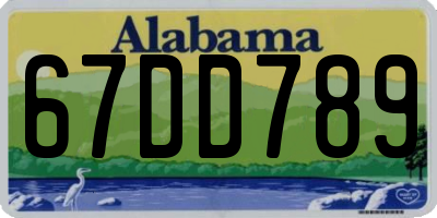 AL license plate 67DD789