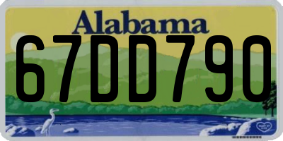AL license plate 67DD790