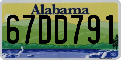 AL license plate 67DD791