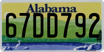 AL license plate 67DD792