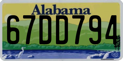 AL license plate 67DD794