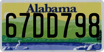 AL license plate 67DD798