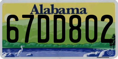 AL license plate 67DD802