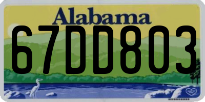 AL license plate 67DD803