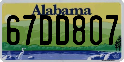 AL license plate 67DD807