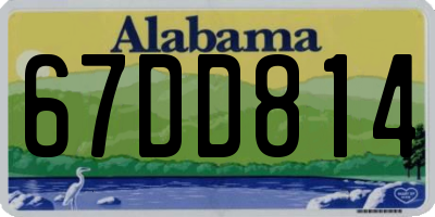 AL license plate 67DD814