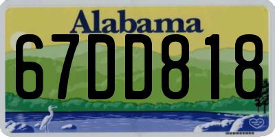 AL license plate 67DD818