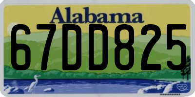 AL license plate 67DD825
