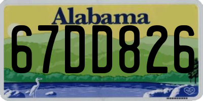 AL license plate 67DD826