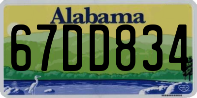 AL license plate 67DD834