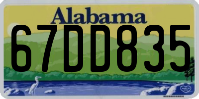 AL license plate 67DD835